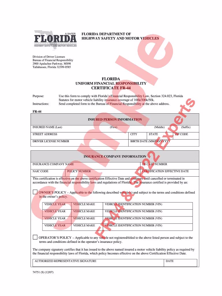 Fast online FR44 quote with no hidden fees